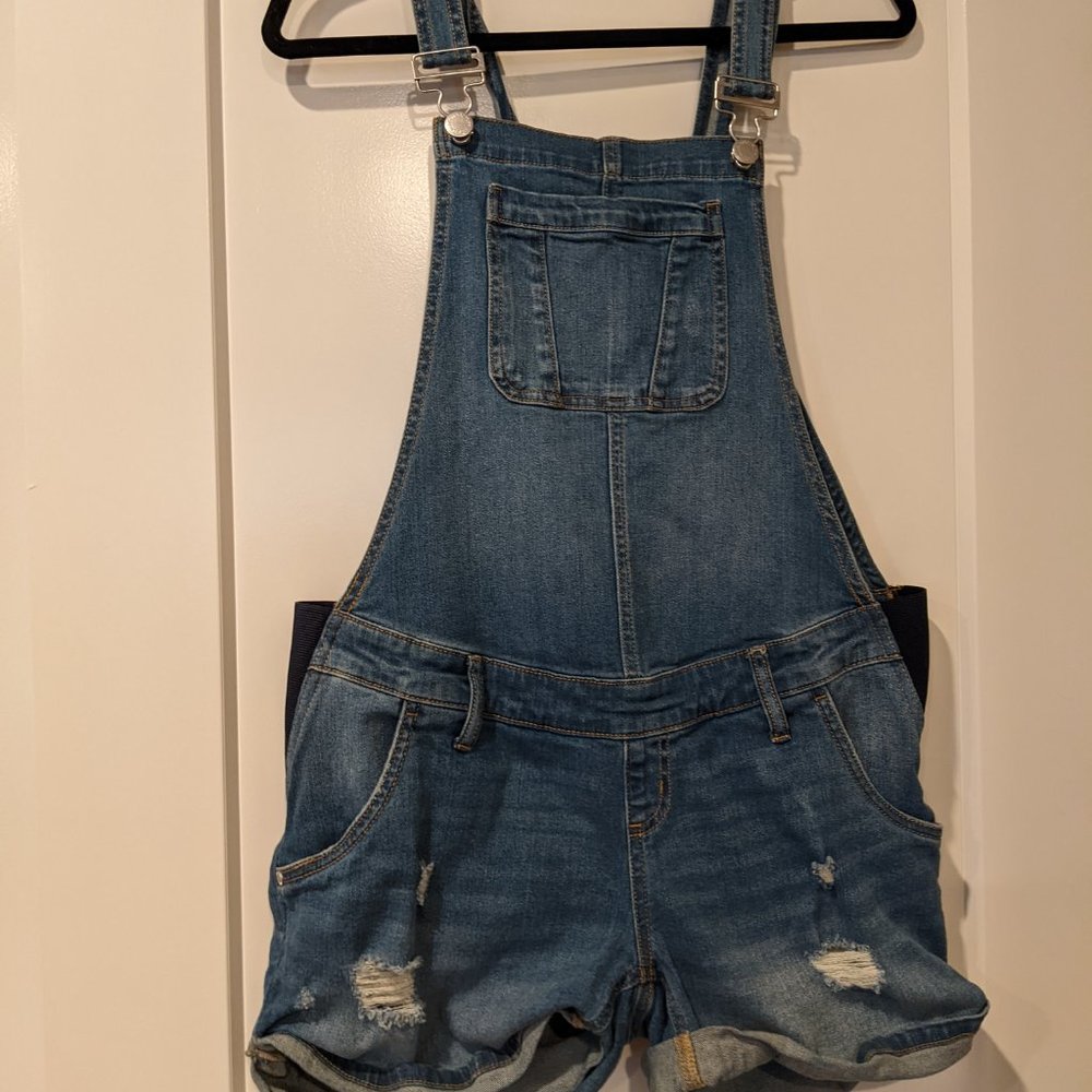 Indigo Blue Maternity Short Overalls